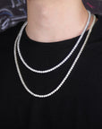 4mm tennis link silver white gold diamond necklace short diamond necklace choker White Gold kylie jenner kardashians fashion nova shein