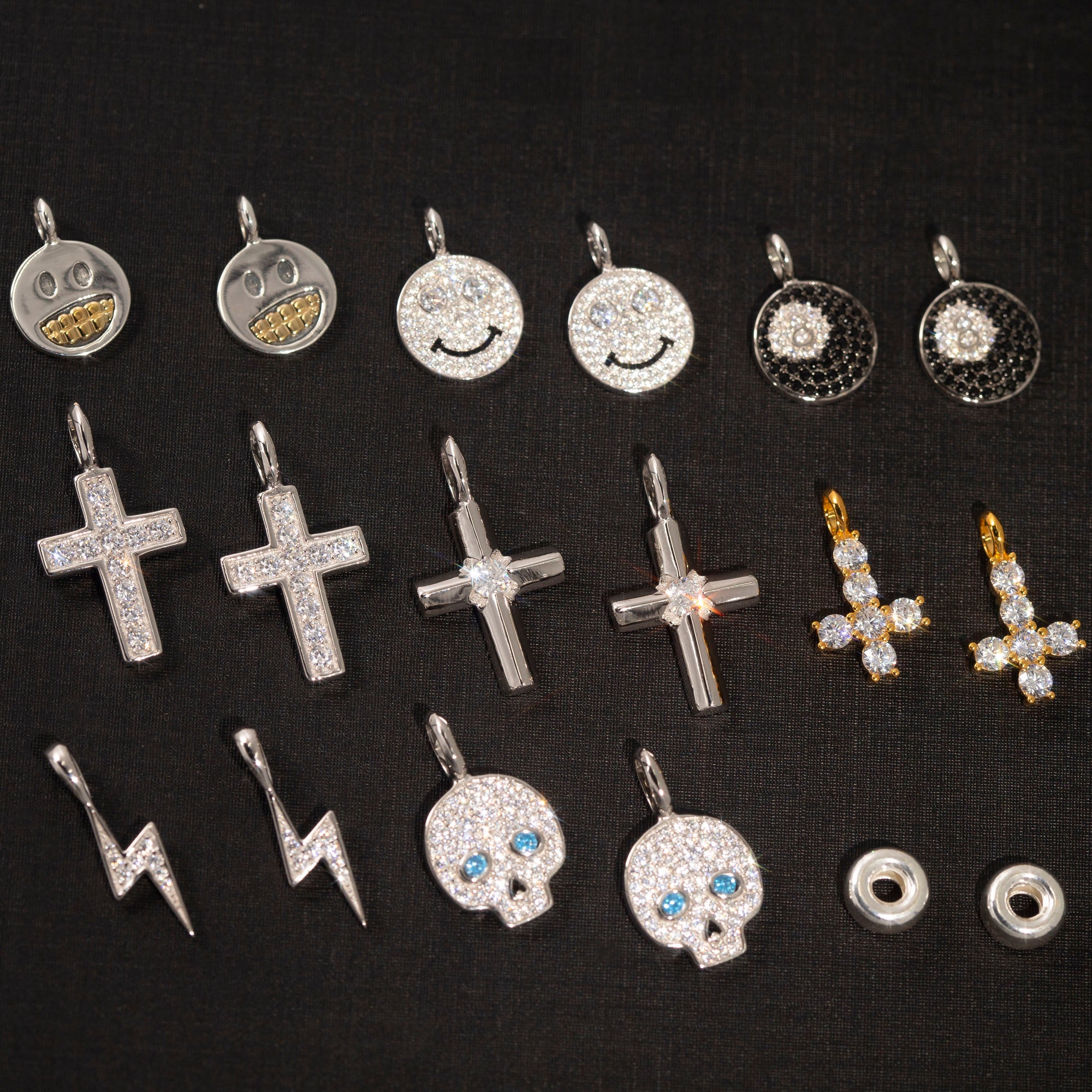 Fully iced cross pendant necklace chain diamond ifandco nano eyefunny