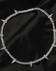 Black panther spike tennis link necklace chain short choker diamond jewelry hip hop jewelers custom diamond cosplay