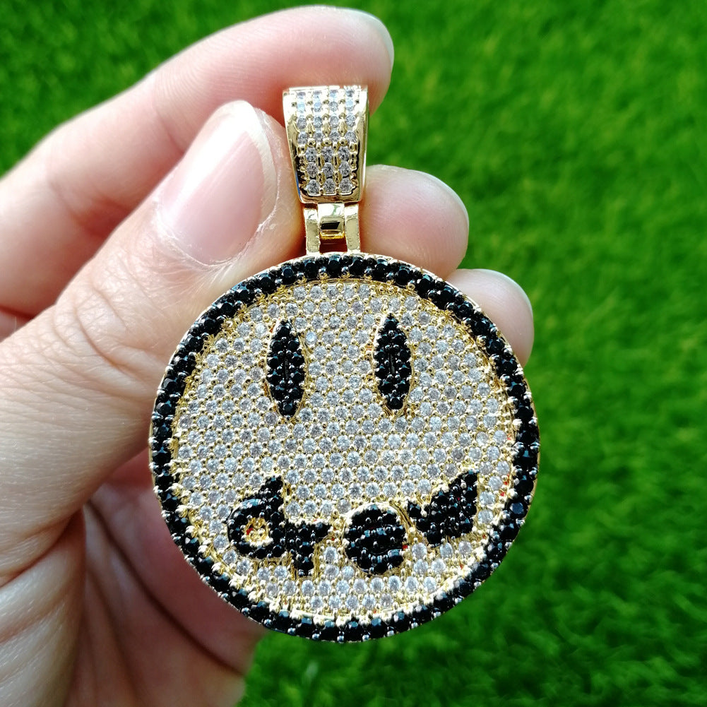 Drew Smiley face as seen on Justin bieber pendant necklace chain vvs ifandco diamond free