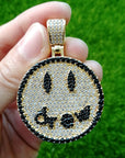 Drew Smiley face as seen on Justin bieber pendant necklace chain vvs ifandco diamond free