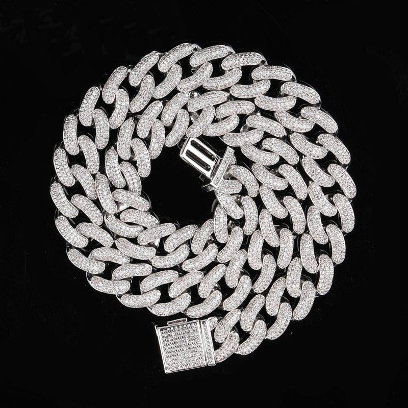 14mm cuban link fully iced micro pave diamond travis scott playboi carti asap rocky ian connor vlone vvs