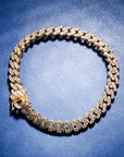 9mm cuban link chain bracelet ankle chain diamond white gold female jewelry fine jewelers chanel