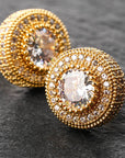12mm stud earrings diamond earring iced halo solitaire k gold shopgld