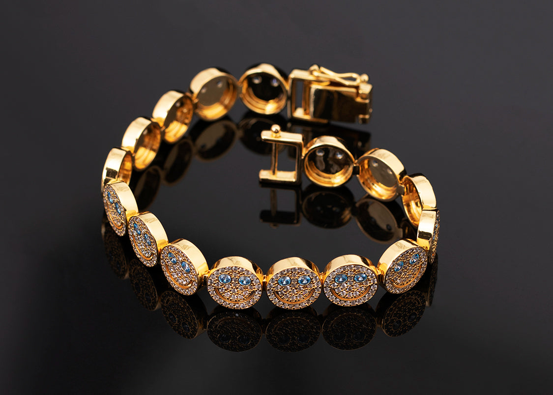 EYEFUNNY smiling face bangle bracelet smiley diamond vvs アイファニー POGGY KIM JONES VIRGIL JBALVIN