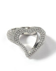 Fully iced hollow heart ring White Gold fashion nova shein coachella diamond ring hip hop jewelry rapper 