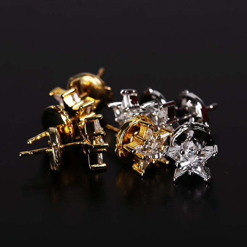 eyefunny star diamond stud earring white gold yellow gold jbalvin nigo