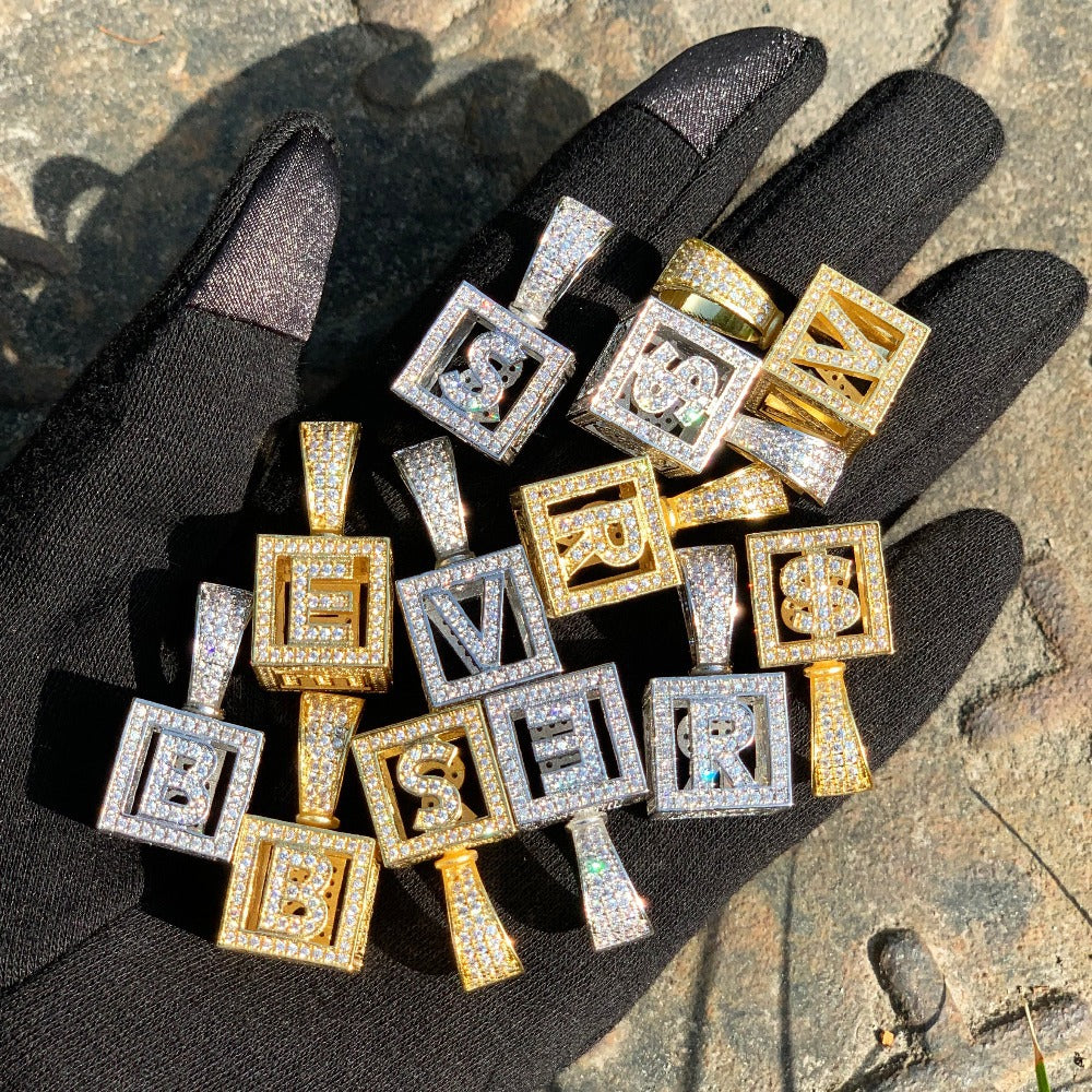 affordable hip hop custom jeweler iced out baby block letter pendant necklace chain shopgld