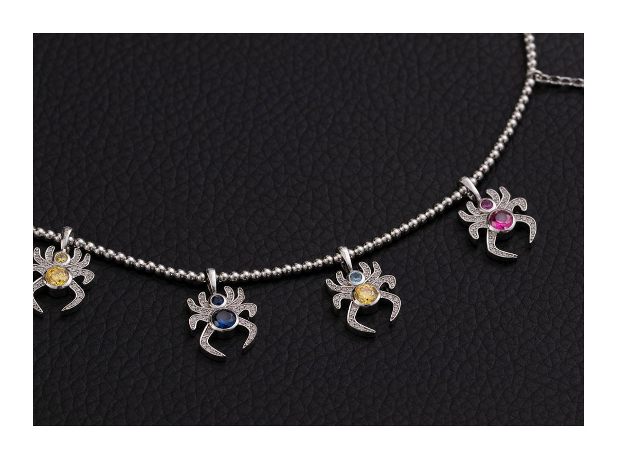 Farfetch Eyefunny diamond spider pendant choker necklace