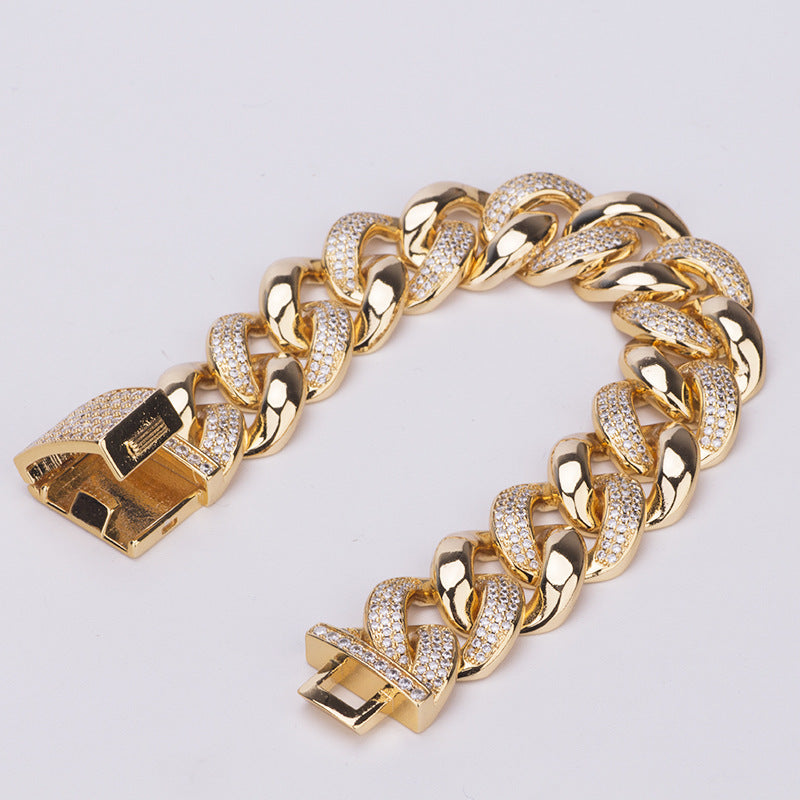19MM Miami cuban link chain bracelet as seen on LIL UZI VERT special clasp gold vvs diamond