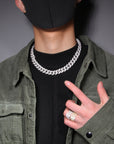 14mm rounded bubble cuban links necklace/bracelet chain 3D diamons vvs ifandco shopgld