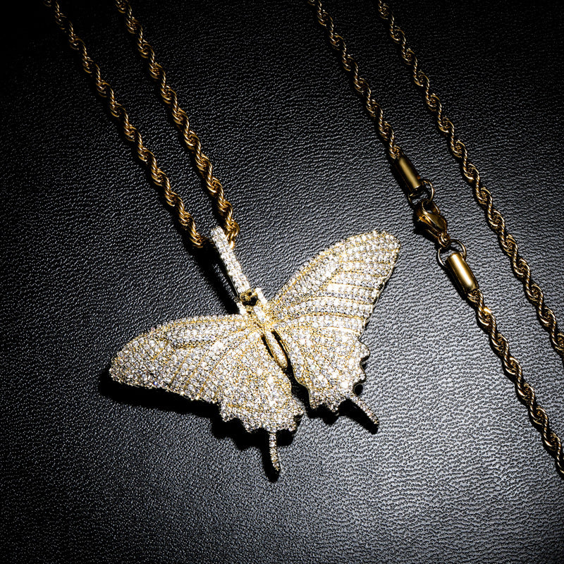 cuban link chian necklace pendant free matching chain affordable hip hop jewelry best gold diamond vvs icebox ifandco
