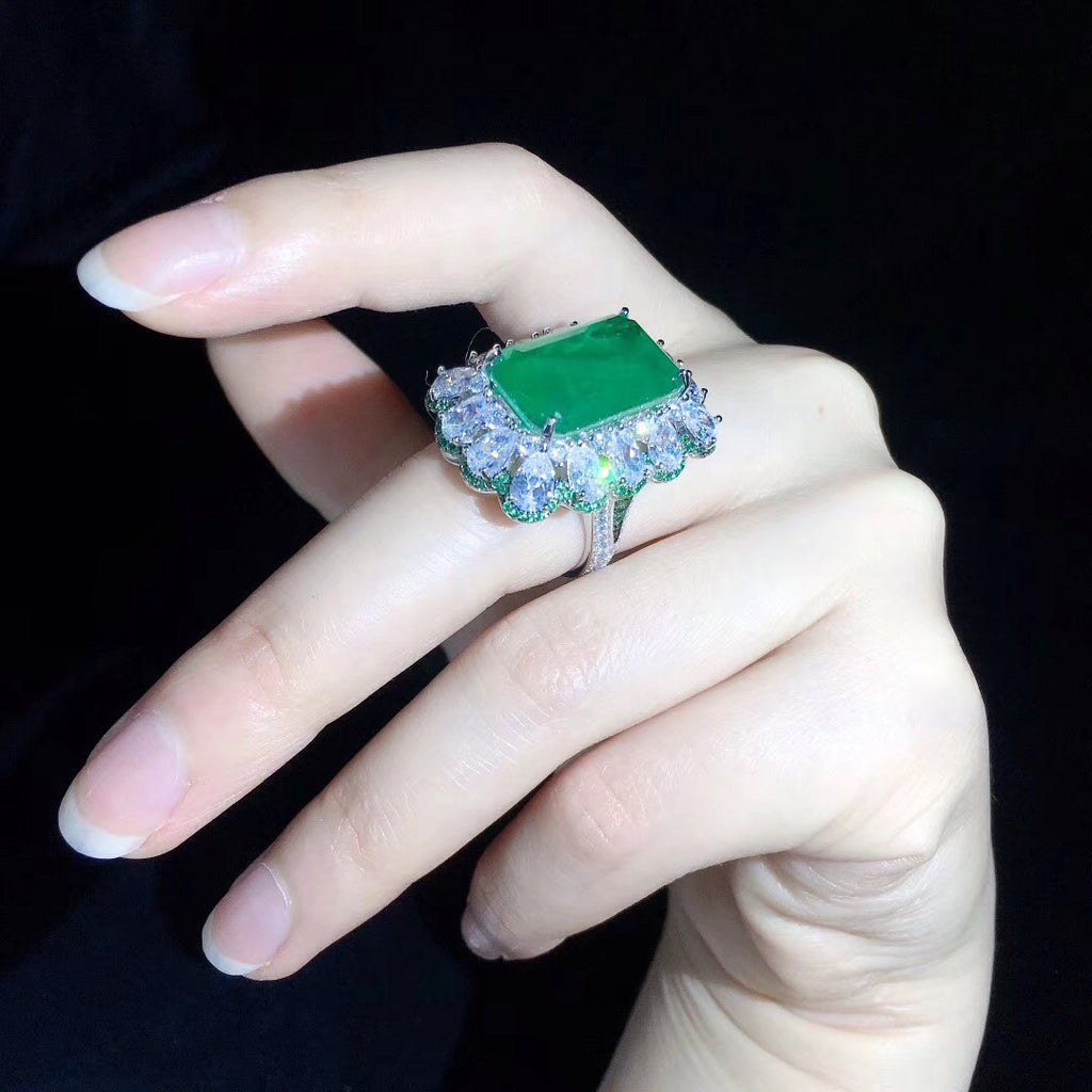 Zambian Emerald Cut Ring engagement rare vvs jeweler diamond tyler the creator playboi carti 
