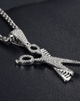 14K Gold Barber Shop Comb and Scissors Necklace diamond gold affordable jewelry