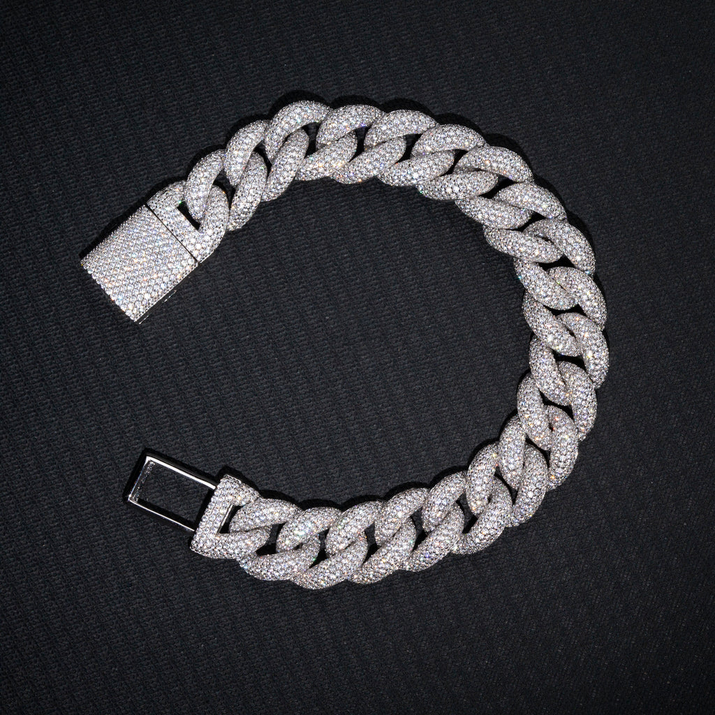 15mm rounded bubble cuban links necklace/bracelet chain 3D diamons vvs ifandco