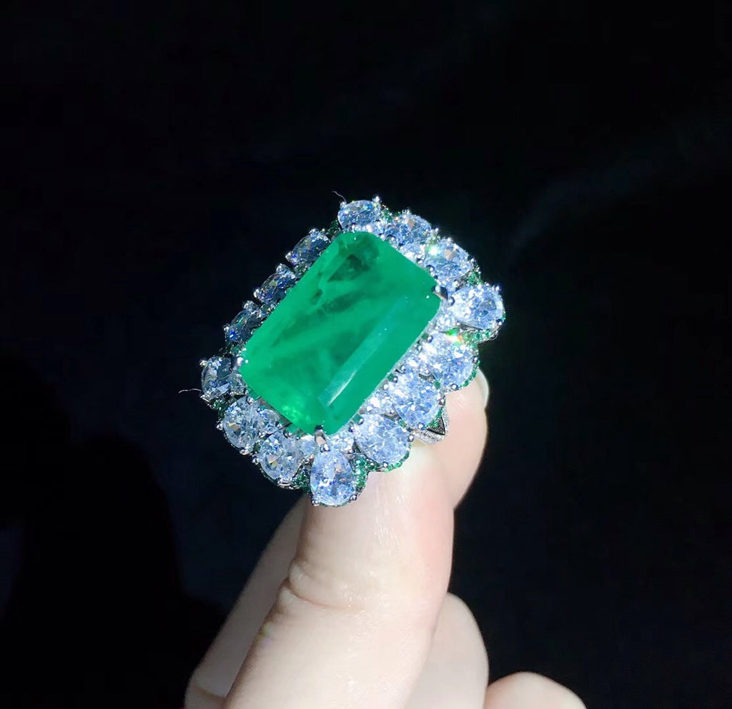 Zambian Emerald Cut Ring engagement rare vvs jeweler diamond tyler the creator playboi carti 