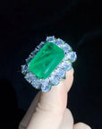 Zambian Emerald Cut Ring engagement rare vvs jeweler diamond tyler the creator playboi carti 