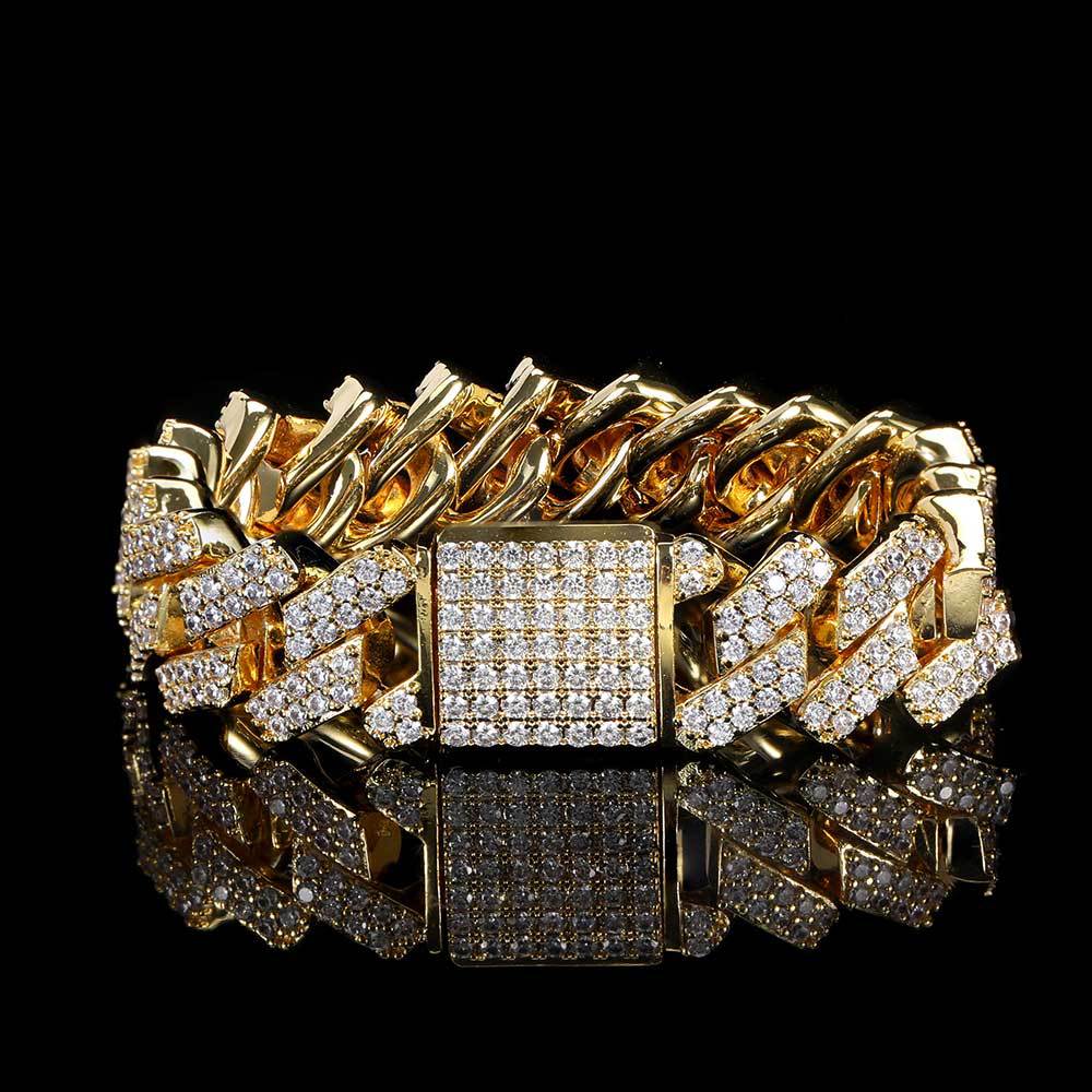 20mm curb cuban link three row highest quality gold diamond vvs ifandco icebox on lil uzi vert playvboi carti
