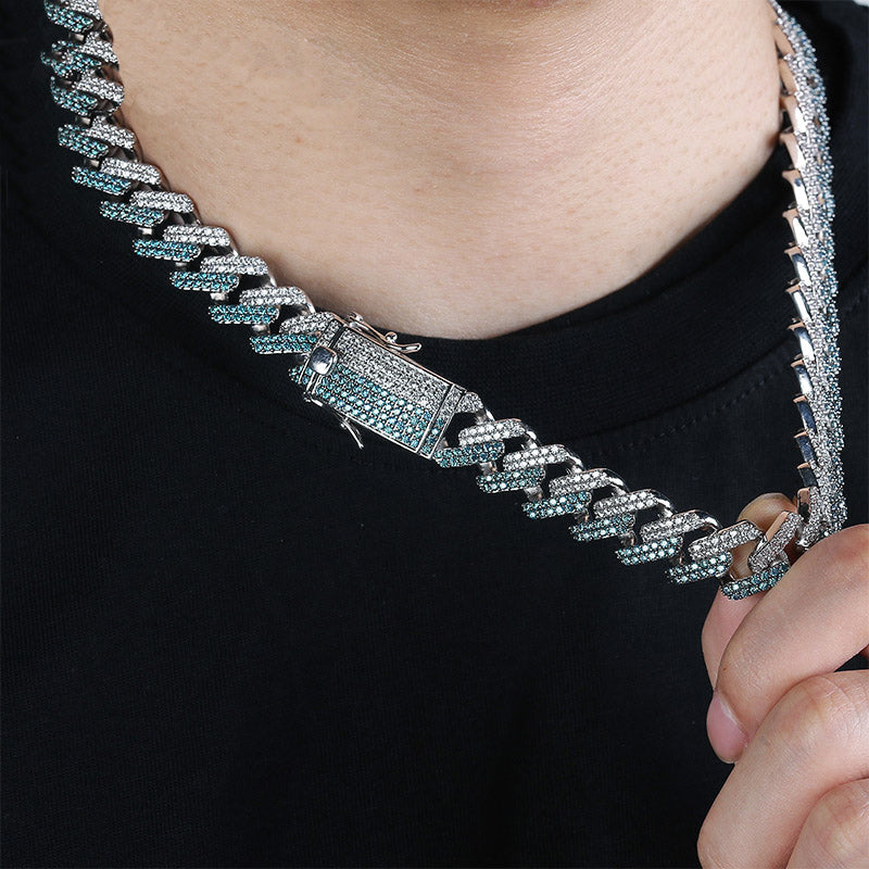 two tone curb cuban link bracelet blueface diamond gold buy travis scott