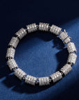 Fully iced Baguettes Cylinder Round Bracelet Yellow Gold diamonds