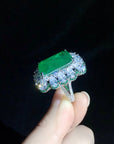Zambian Emerald Cut Ring engagement rare vvs jeweler diamond tyler the creator playboi carti 