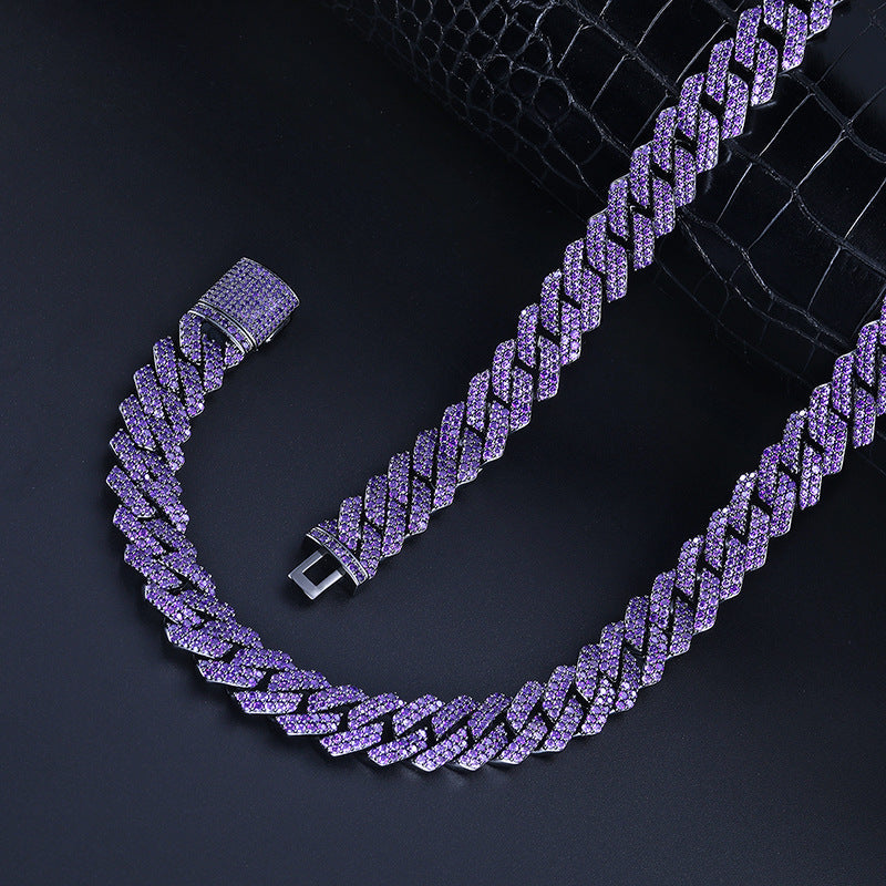 14mm curb cuban link necklace chain two row diamond purple black gold haze trap liluzivert drake travis scott shopgld diamond ifandco icebox jewelry hip hop rappers 