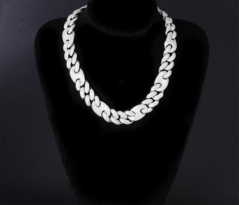 20mm gucci link cuban link combo necklace chain custom clasp diamond shopgld gold