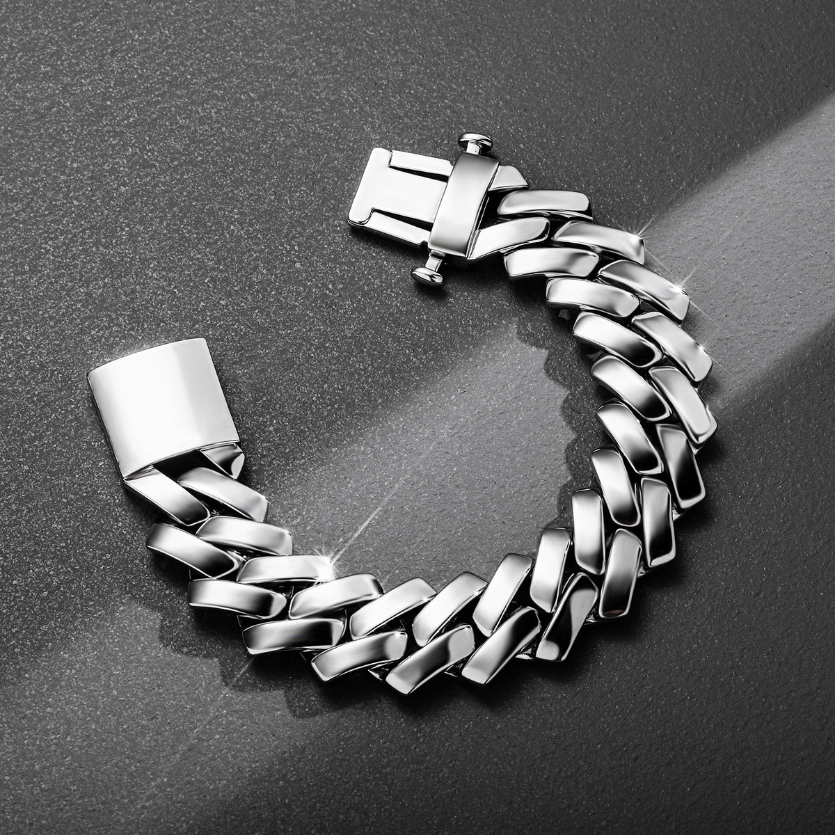 solid, special clasp, custom made 18mm curb cuban link chain yellow gold white gold solid silver 925 sterling vermeil