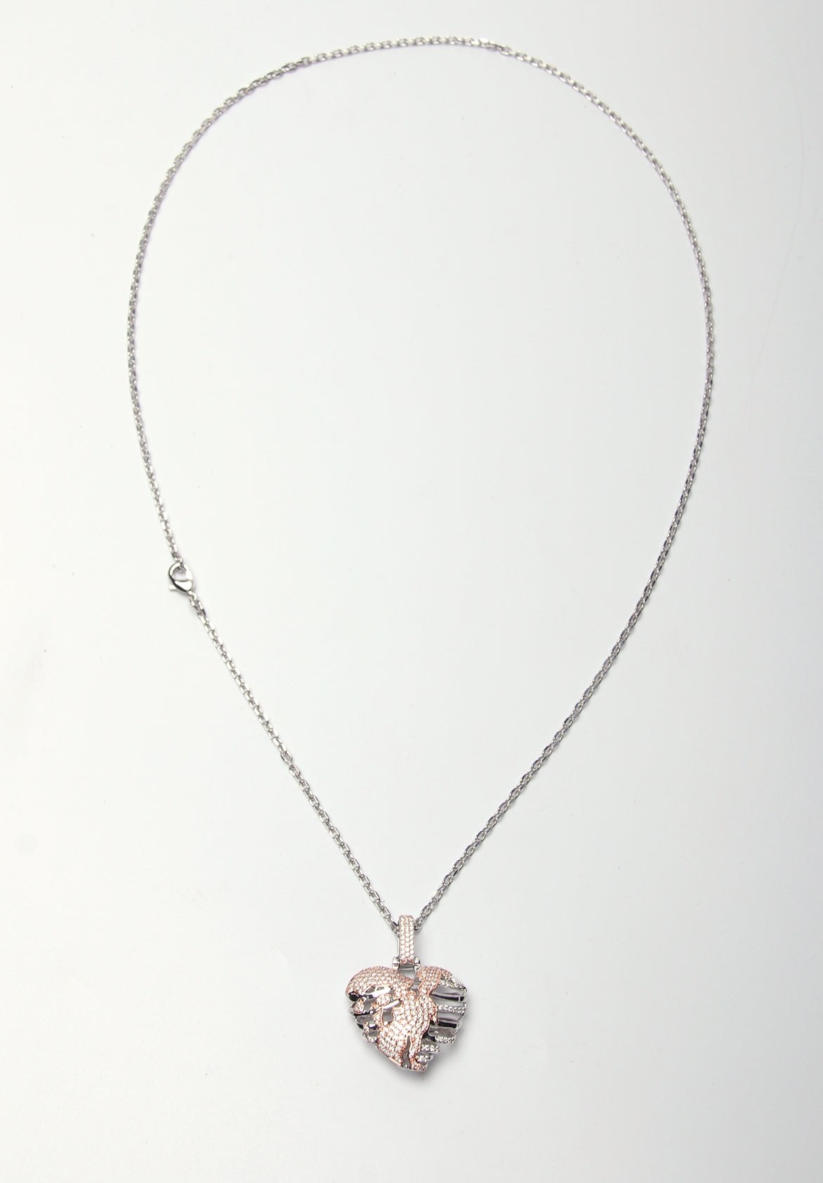 amiri HAND PAINT BROKEN HEART SKELETON NECKLACE pendant necklace chain diamond high fashion jeans