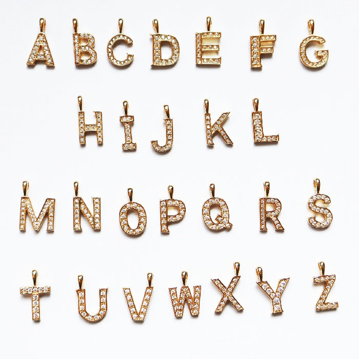 eyefunny custom letter diamond alphabet necklace chain