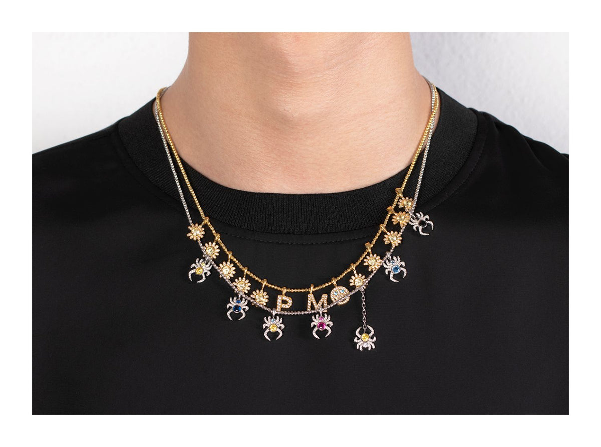 Farfetch Eyefunny diamond spider pendant choker necklace
