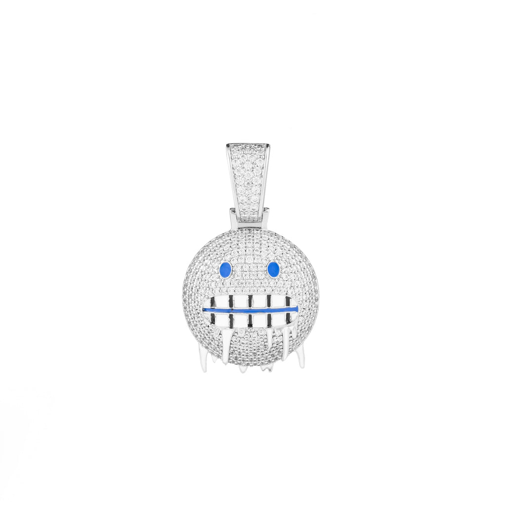 Emoji cold face frozen pendant diamond necklace chain jackson wang got7 merch fans kpop