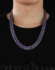 14mm curb cuban link necklace chain two row diamond purple black gold haze trap liluzivert drake travis scott shopgld diamond ifandco icebox jewelry hip hop rappers 