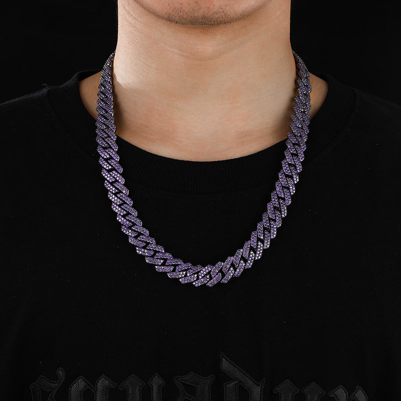 14mm curb cuban link necklace chain two row diamond purple black gold haze trap liluzivert drake travis scott shopgld diamond ifandco icebox jewelry hip hop rappers 