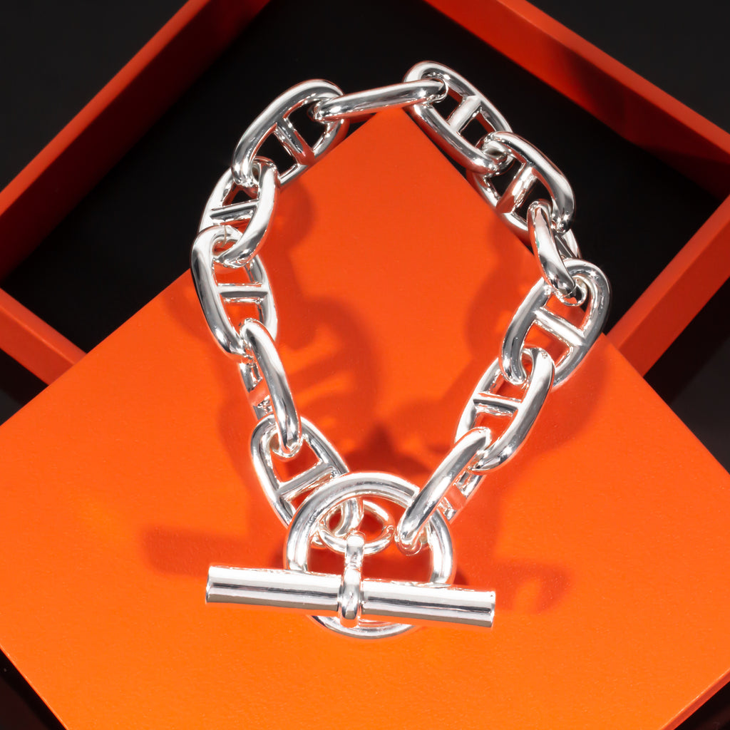 Solid sterling silver acrobat links bracelet – Bijouterie Gonin