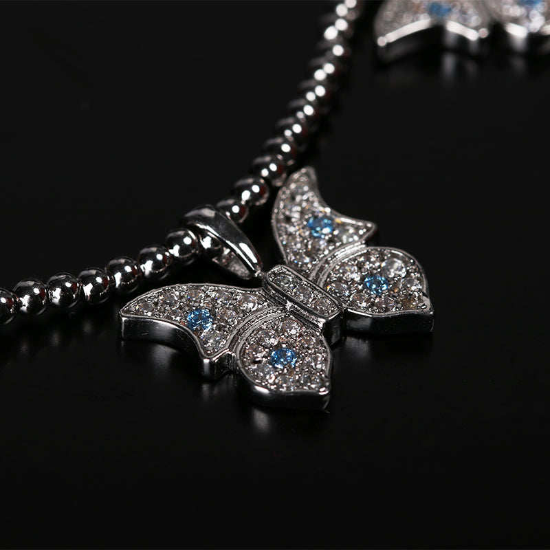 Farfetch Eyefunny diamond butterfly pendant choker necklace 