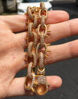 Playboi Carti spiked links necklace cuban link fully iced diamond vvs vlone asap rocky