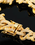 15mm Iced Barbed wire link bracelet chain shopgld gold diamond