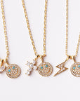 eyefunny smiling face thunder pendant necklace chain diamond jbalvin kim jones clot virgil offwhite
