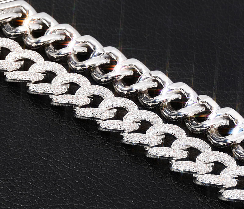 14mm cuban link fully iced micro pave diamond travis scott playboi carti asap rocky ian connor vlone vvs
