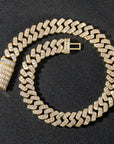17mm fully iced baguette diamond cuban link necklace chain White Gold yellow gold asap rocky playboi carti lil uzi vert hip hop jewelry custom made