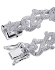 15mm Iced Barbed wire link bracelet chain shopgld gold diamond