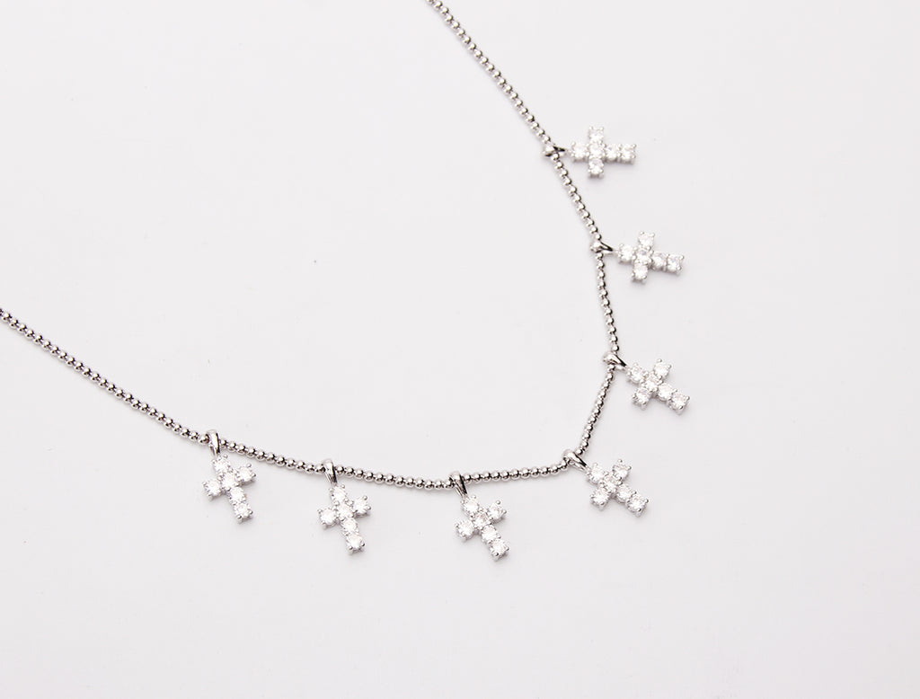 EYEFUNNY cross smiling face pendant necklace chain diamond vvs アイファニー POGGY KIM JONES VIRGIL JBALVIN