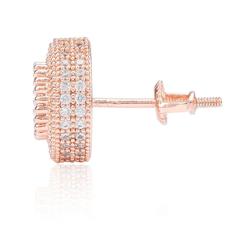 12mm stud earrings diamond earring iced halo solitaire k gold shopgld