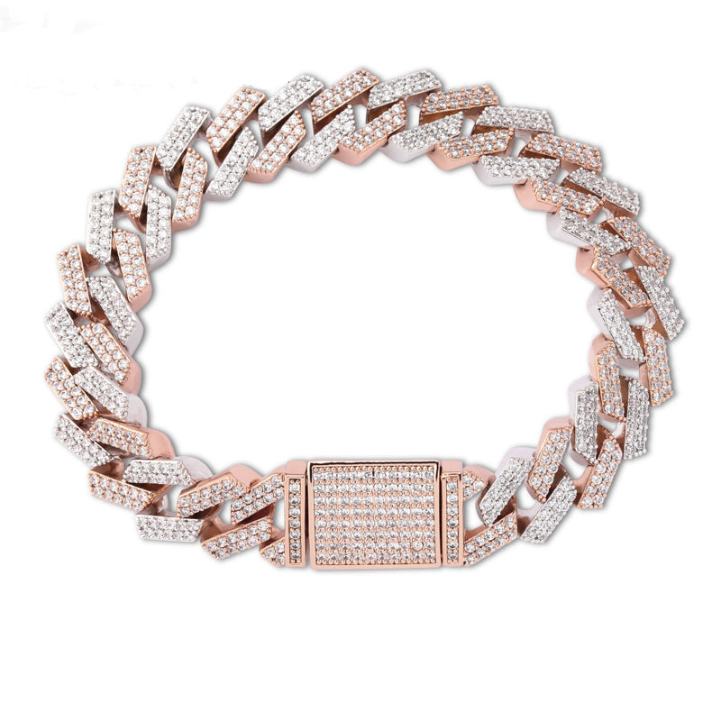 curb cuban link 14mm necklace bracelet chain fully iced custom clasp diamond ifandco