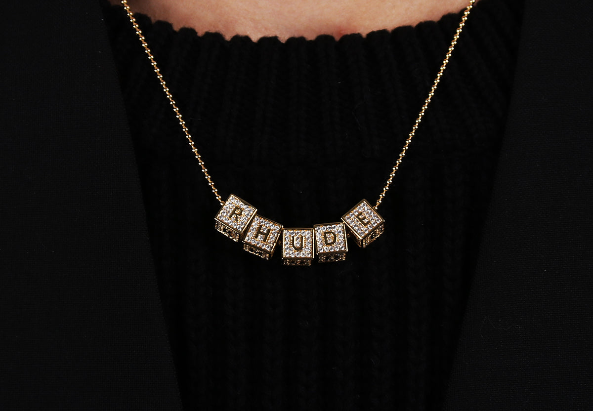 baby block letter custom necklace chain choker jesus is king kanye west rhude virgil off white