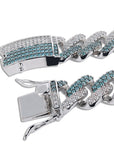 two tone curb cuban link bracelet blueface diamond gold buy travis scott