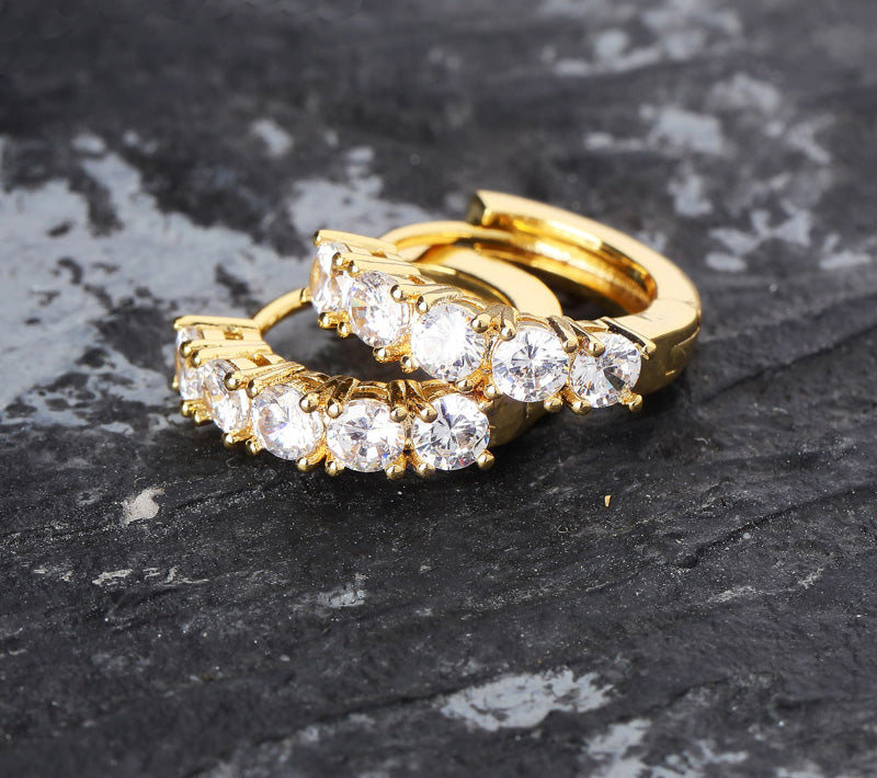 eternity fully iced hoop earrings ifandco shopgld high end luxury jewelry diamond