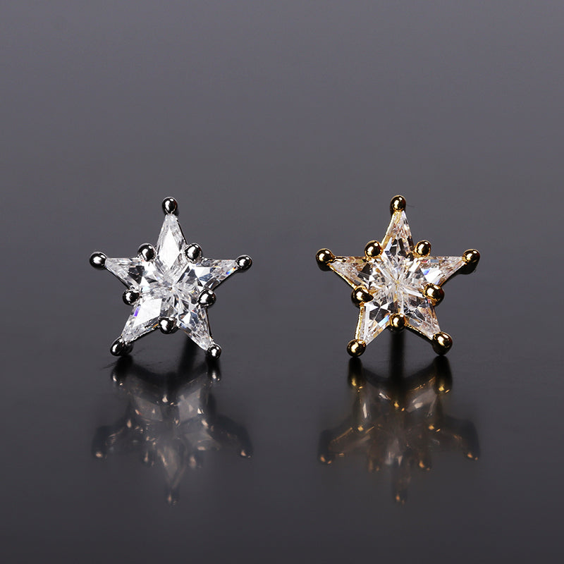eyefunny star diamond stud earring white gold yellow gold jbalvin nigo
