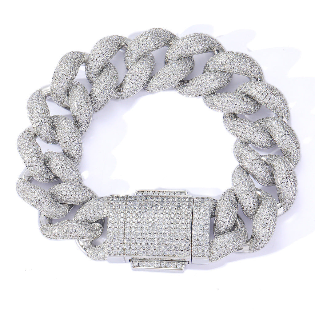 18mm rounded bubble cuban links necklace/bracelet chain 3D diamons vvs ifandco shopgld